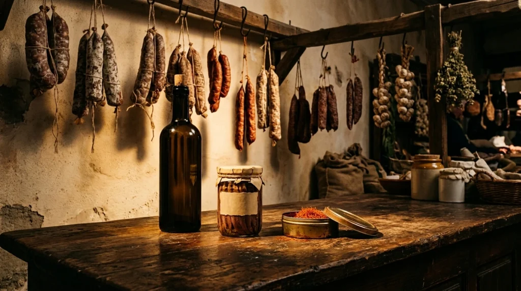 Produits du Roussillon sur un étal