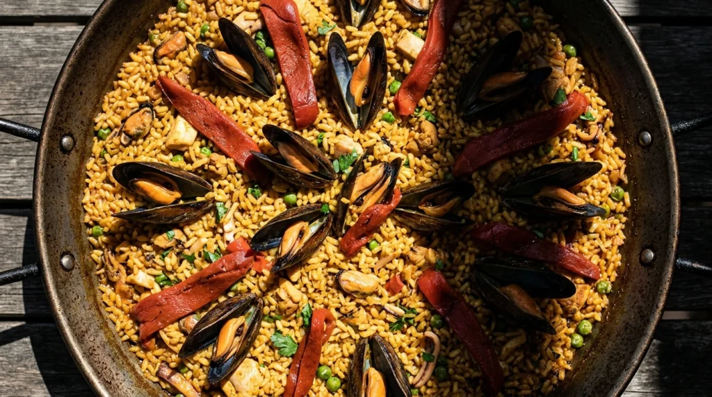 Riz à paella, grain rond et safrané