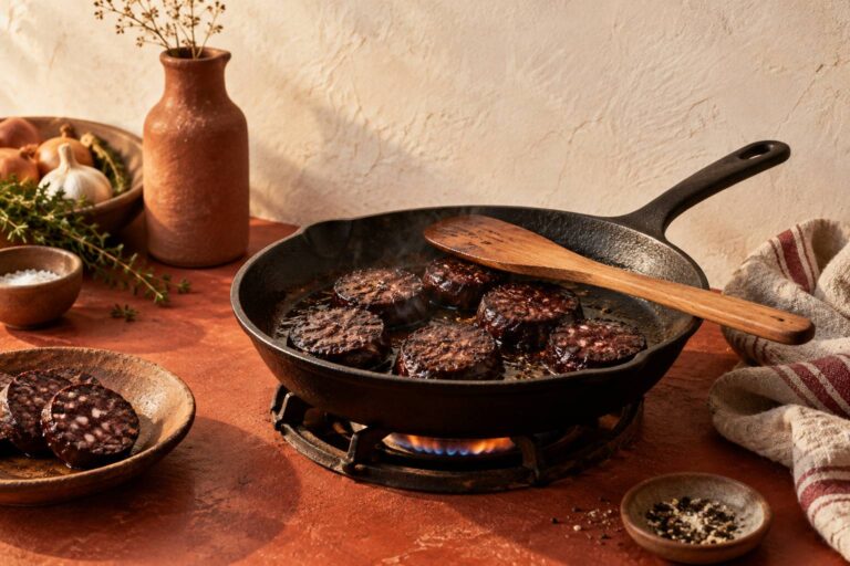Cuisson boudin noir : poêle ou four sans qu&rsquo;il éclate