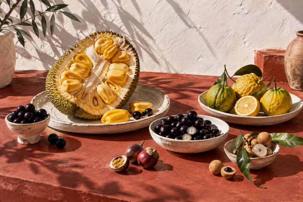 Illustration éditoriale du sujet : Fruits en J : la liste complète avec saison et origine