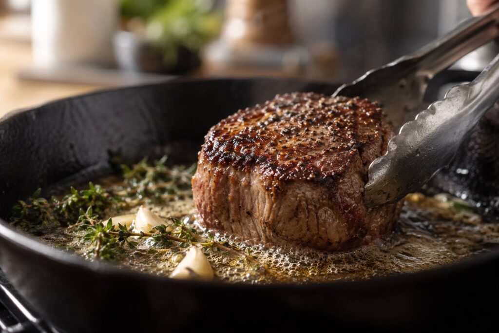 Plan de détail illustrant le sujet de l'article : Cuisson tournedos : temps par face selon l&rsquo;épaisseur
