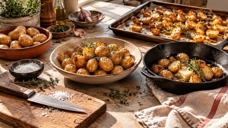 Pommes grenaille : cuisson poêle, four et eau, temps exacts