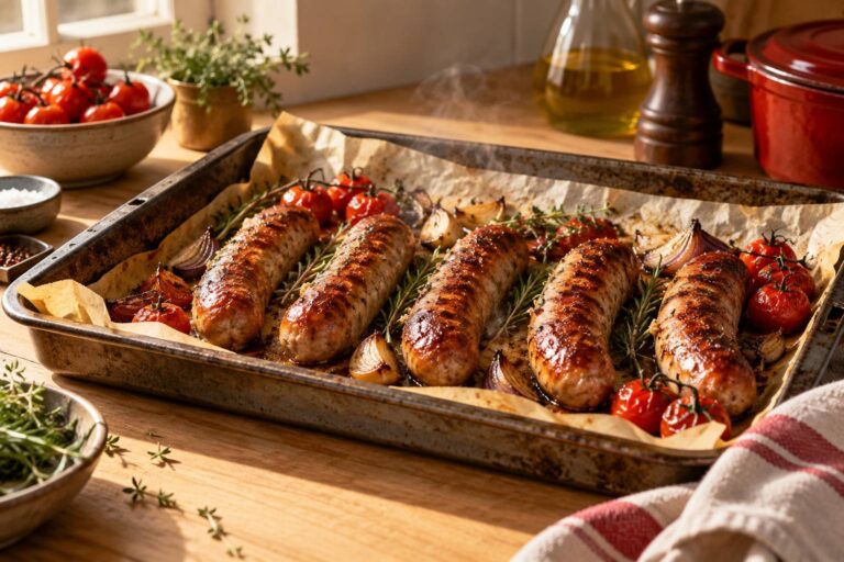 Saucisse au four : température, temps et cuisson à cœur
